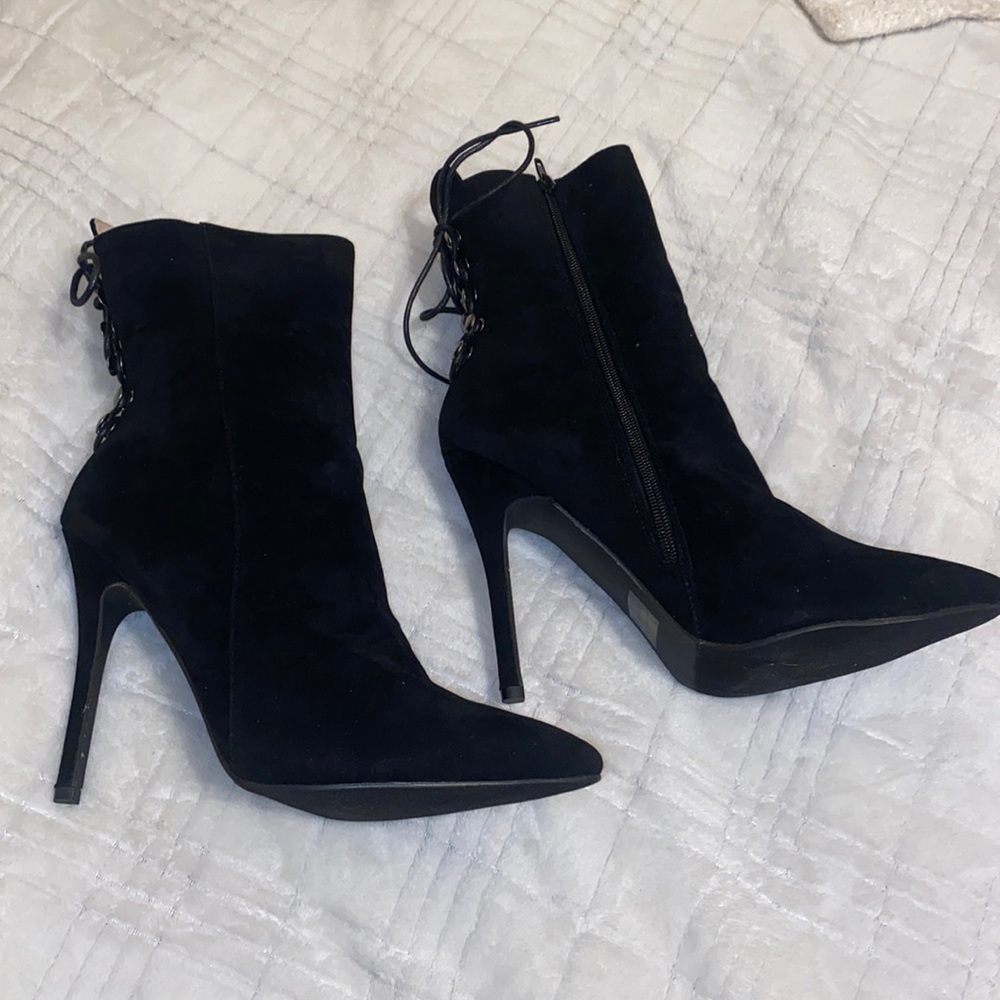 Fashion Nova black boots with 5 in heels: Summit-2 - size 10